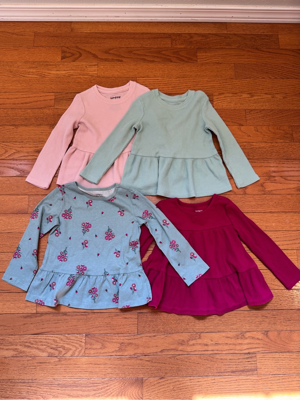 Long-Sleeve Cotton Peplum Top Bundle
